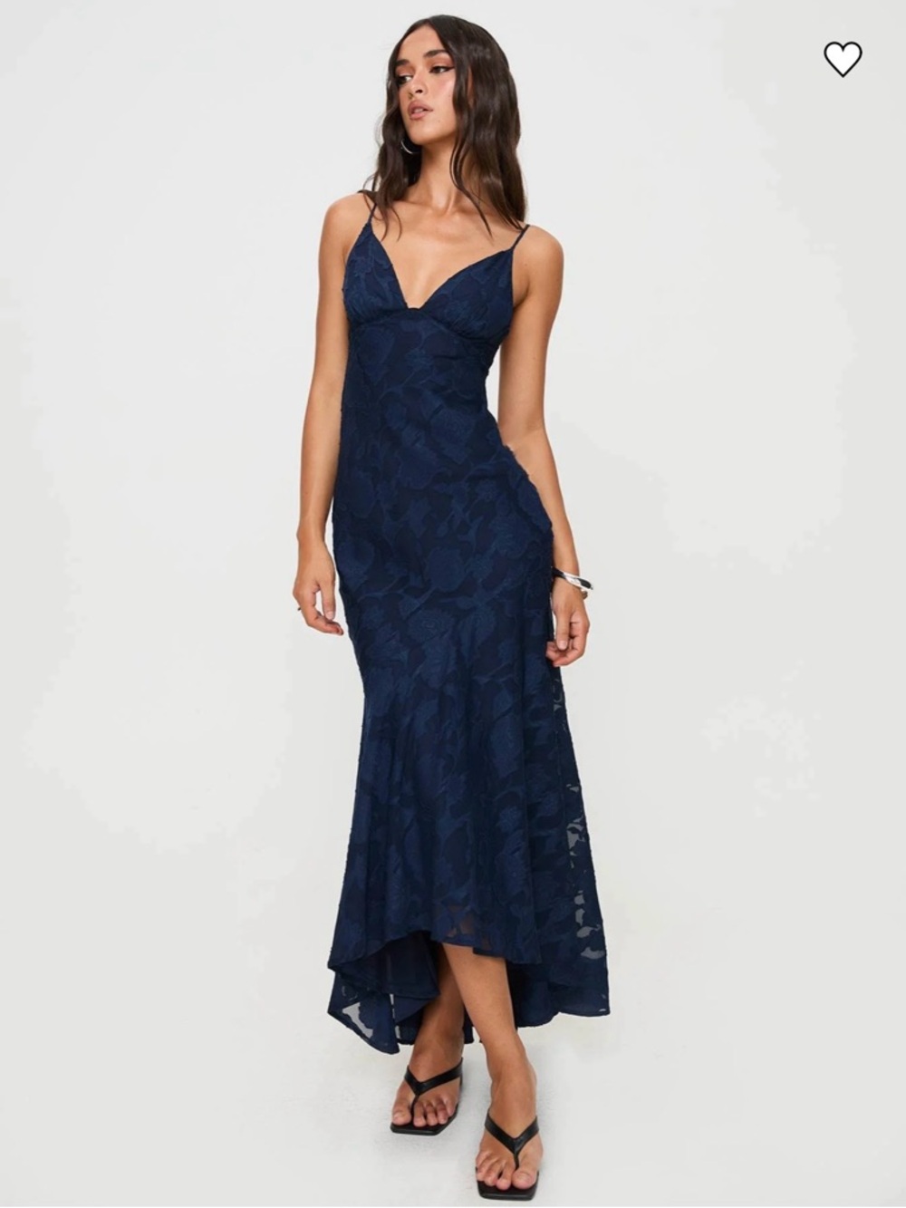 Princess Polly Navy Lace V-Neck Maxi Gown - Picture 2 of 8